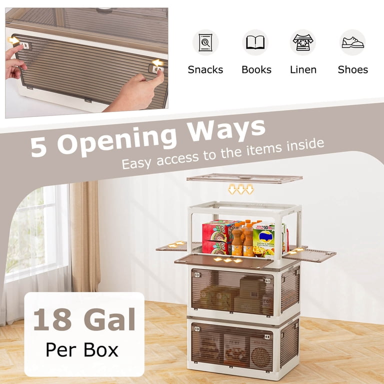Costway 6 Pack Stackable Storage Bins with Lids 54 Gallon
