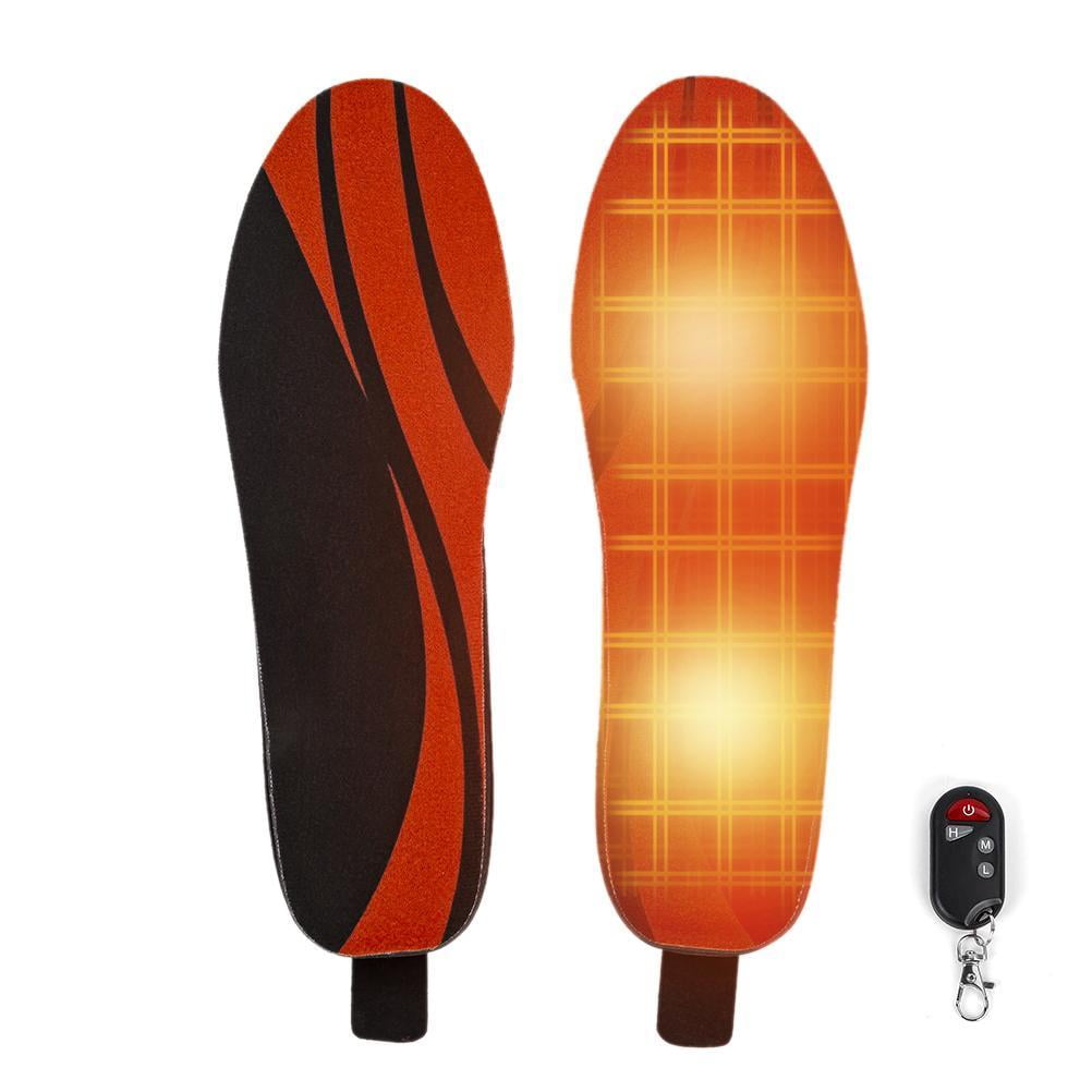 Electric Heated Insoles Rechargeable Winter Foot Warmers with Remote Control 3 Temperature Settings for Men Women Skiing Hiking Work Walmart