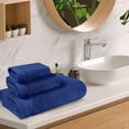 thumbnail image 2 of BELIZZI HOME Ultra Soft 3 Pack Cotton Towel Sets - 1 Pc Bath Towel 28x55 inch, 1 Pc Hand Towel 16x24 inch & 1 Pc Wash Coth 12x12 inch. For Everyday Use, Compact & Light Weight - Navy Blue, 2 of 6
