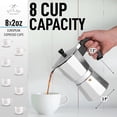 thumbnail image 2 of Zulay Kitchen Classique Cuisinière Style Italien Expresso Machine 8 Tasses - Argent, 2 of 3