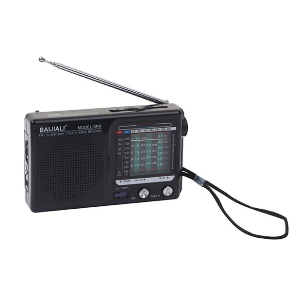 Radio de mano de plástico con pilas Radio meteorológica portátil para interiores y exteriores