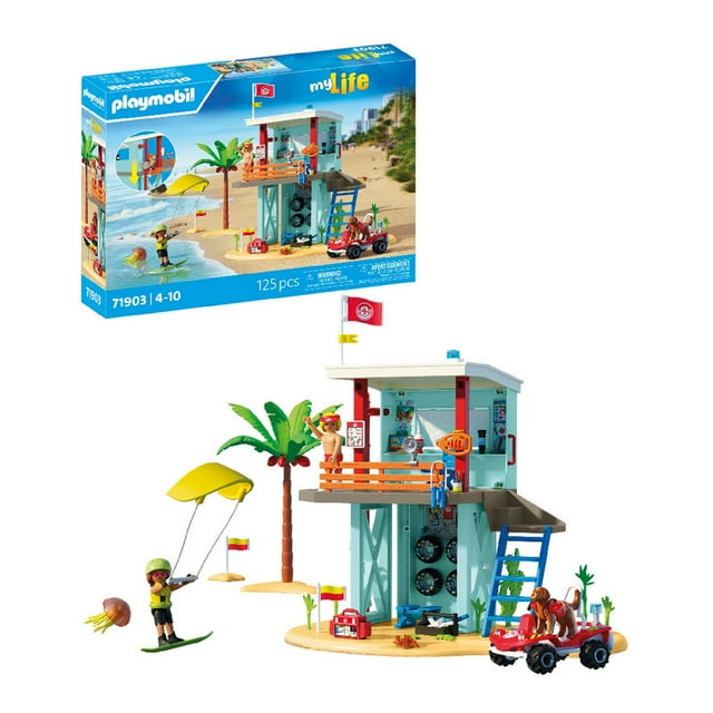 Set de juego Playmobil Torre de vigilancia con coche de playa