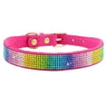 thumbnail image 2 of Flmtop Collier pour Animaux de Compagnie avec Strass Résistant à l'Usure, Mode Brillante pour Petits Moyens Grands Chiens Rose Rouge, 2 of 9