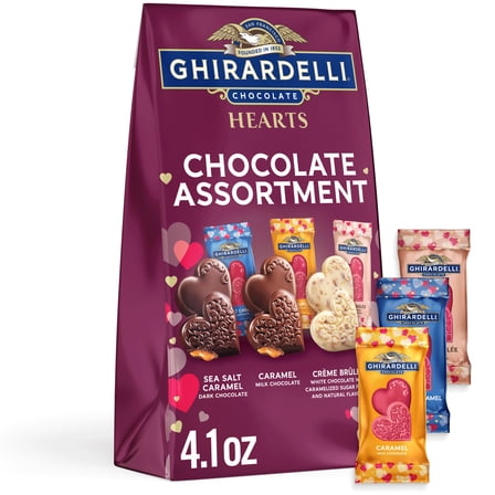 GHIRARDELLI Valentine's Day Chocolate Assortment Hearts , 4.1 oz Bag