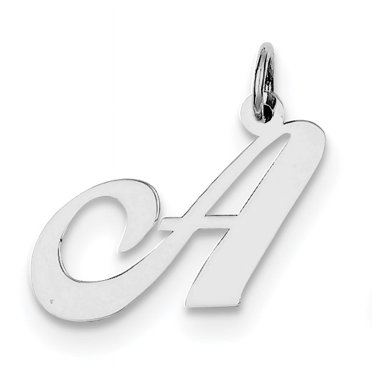 Sterling Silver Medium Fancy Script Initial A Charm