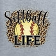 thumbnail image 2 of Softball Life Animal Print Girl Sports Women's Standard V-Neck Tee, Heather Grey, Large, 2 of 5