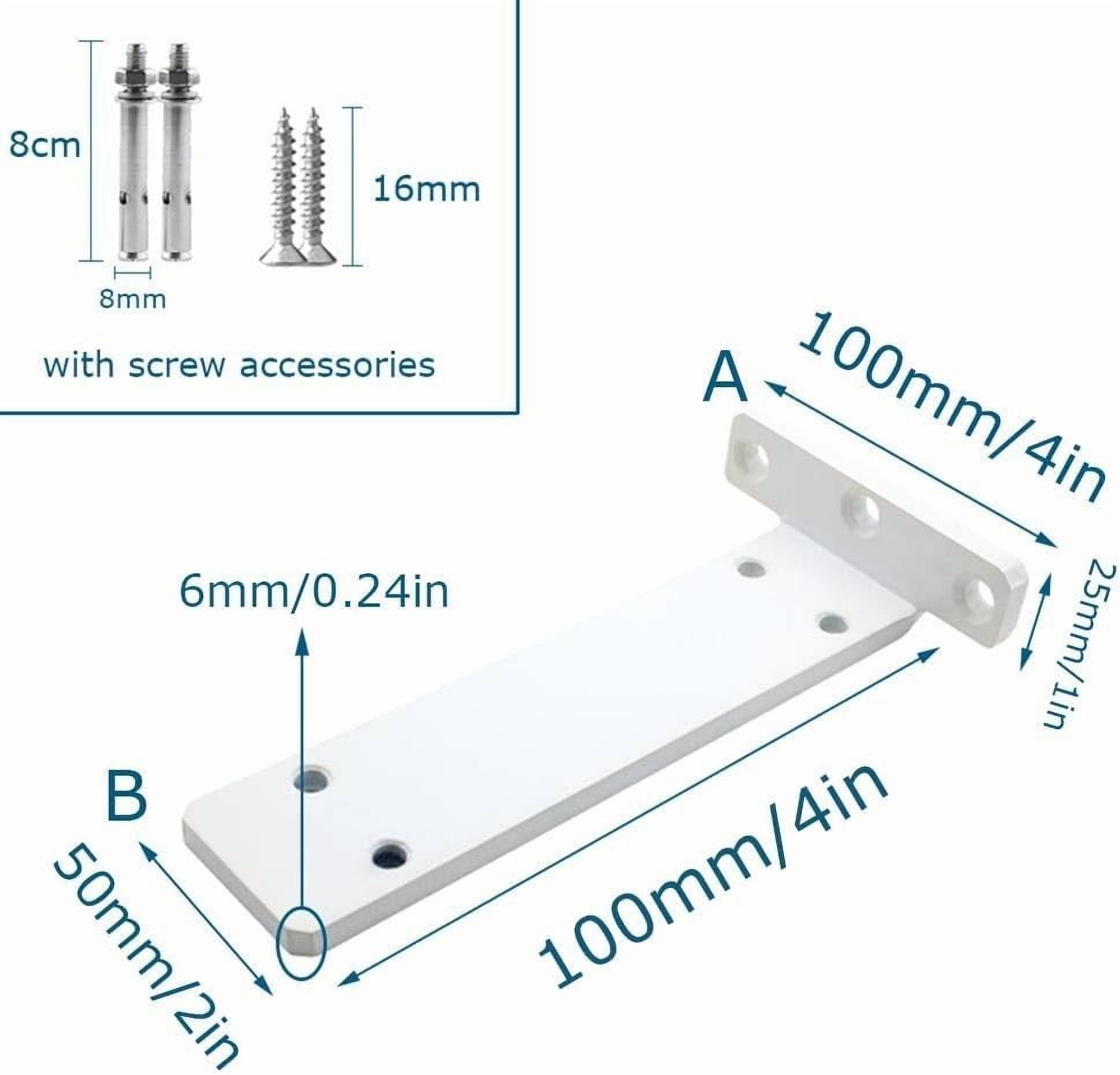 2 Pack Heavy Duty Shelf Brackets, 1/4" Thick Floating Hidden Shelf Brackets With Screws, Modern Steel Industrial Shelf Brackets For Shelves Wall Mounted