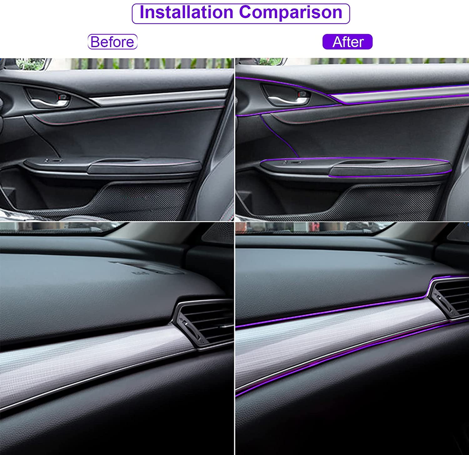 AutoBizarre Metallic Blue Chrome Interior Decoration Beading, Flexible