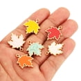 thumbnail image 4 of Péndulos de hoja de arce Uxcell, cuentas de hoja de árbol de esmalte, encanto de hojas de metal para hacer joyas, paquete de 40, 4 of 7