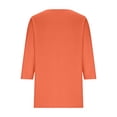 thumbnail image 4 of Aofany Women's Casual 3/4 Sleeve Length T-Shirts Tunic Tops V Neck Loose Fit Basic Tee Solid Color Blouse for Work Daily, 4 of 5