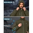 thumbnail image 4 of Little Donkey Andy Men's Lightweight Winter Jacket Hooded Windproof Warm Insulated Jacket for Ski Hiking (Olive Green 2XL), 4 of 6