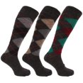 thumbnail image 1 of Mens Traditional Argyle Pattern Long Length Lambs Wool Blend Socks (Pack Of 3), 1 of 1