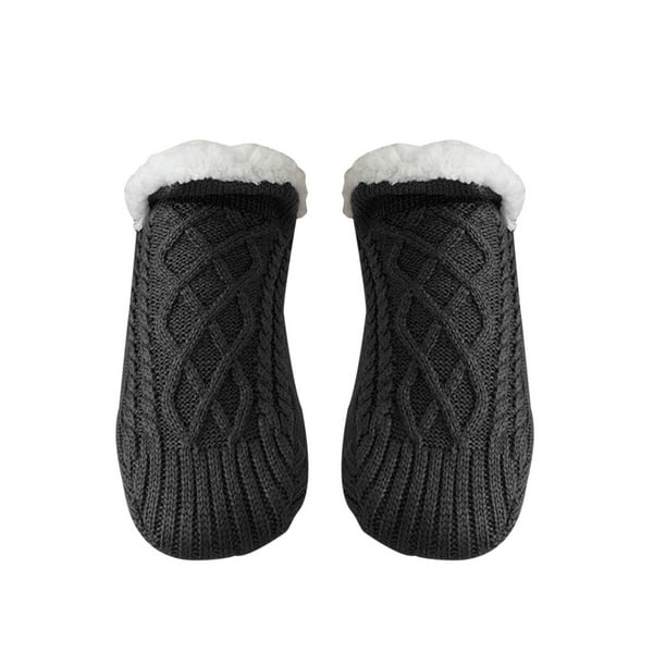 Calcetines para el piso, fundas acolchadas y engrosadas para calcetines, calcetines inferiores antid Abanopi Negro/40-42