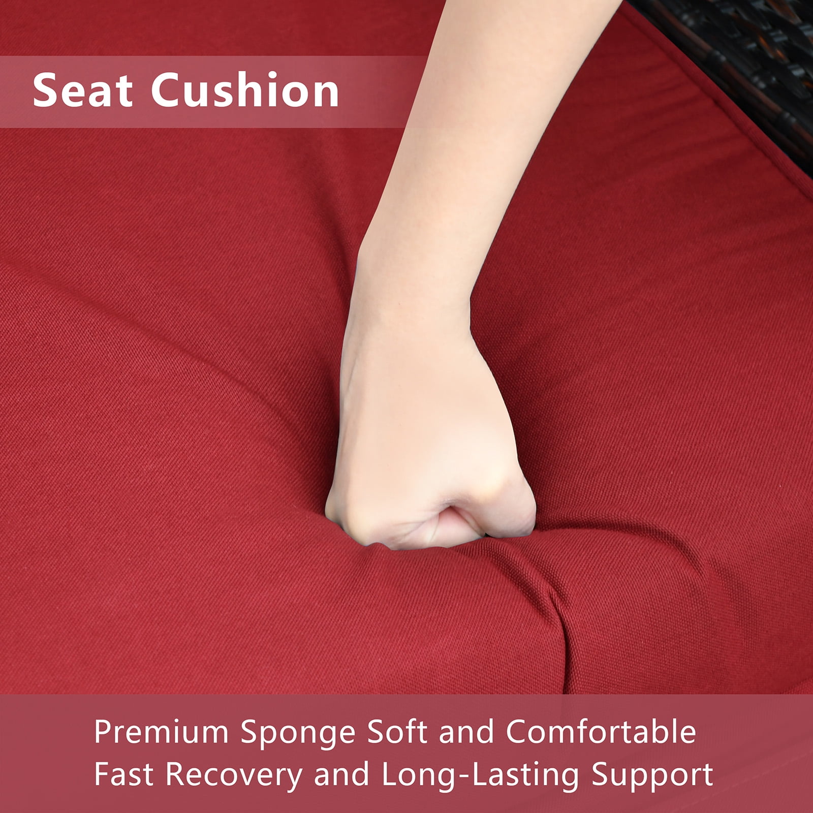 JP Outdoor Recliner Cushion Replacement for Indoor or Outdoor Lounge Chair, Red