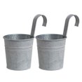 thumbnail image 1 of Pay Attention To The Throw Count, The Packaging Size Is 15x15x8cm Retro Distressed Iron Flower Bucket Flower Holder With Detachable Hook 2pcs Has Holes At The Bottom, 1 of 8