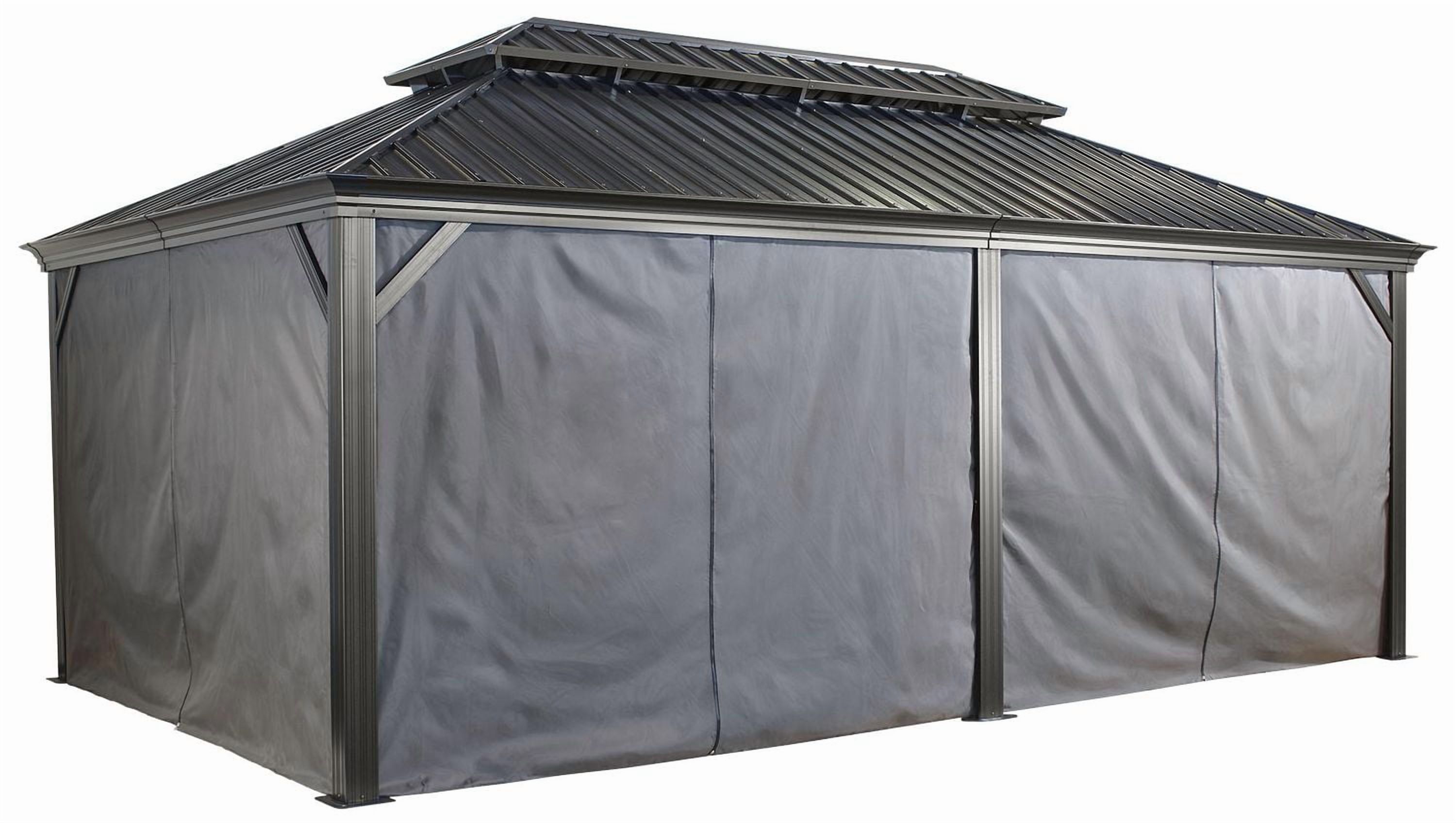 Sojag Grey Curtains for Monaco/Messina Gazebos, 12 x 20 ft., Outdoor Shades
