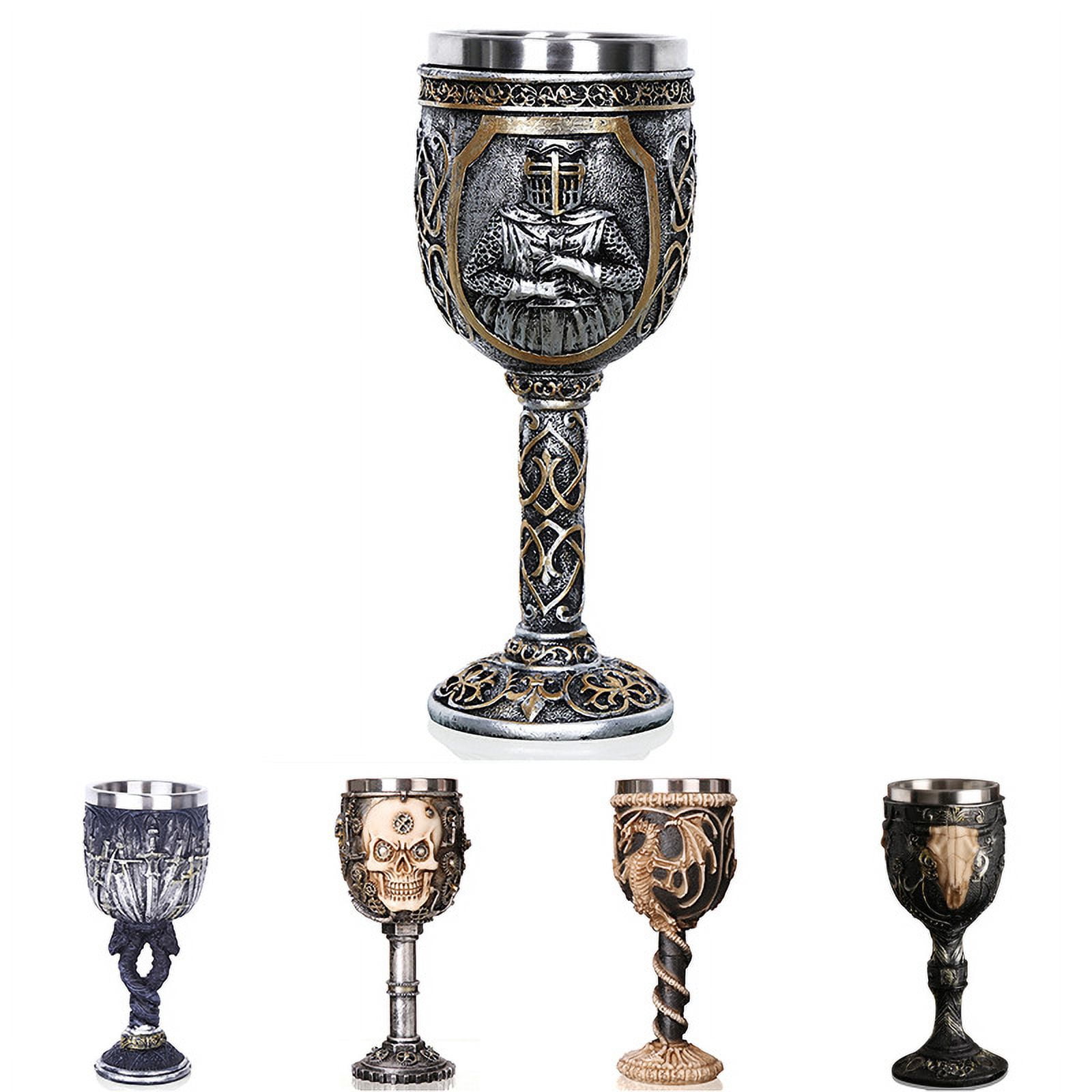 Lot De 4 Gobelets En Bois - Verres à Vin Vintage, 150 Ml - Style Médiéval, Pour Café, Thé, Déco - 5