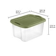 thumbnail image 3 of (2 pack) Plastic Storage Bin, Full-Grip Handles, Green, 3 of 6