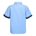thumbnail image 2 of YUUMIN Kids Boys Short Sleeve Button Down Shirt Lapel Collar Oxford Dress Shirt School Uniform Shirt Blue 140, 2 of 5
