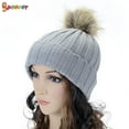 thumbnail image 3 of Spencer Unisex Braided Pom Pom Knit Beanie Hat Knit Ski Ball Cap Crochet Winter Warm Hat, 3 of 5
