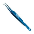 thumbnail image 2 of 6PCS Complete Blue Titanium Coated Eyelash Extension Tweezers Set With Blue Metallic Magnetic Pouch, 2 of 8