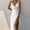 *White, variant on ClodeEU Women's Sleeveless Cowl Neck Maxi Dress,Spaghetti Strap Formal Dress with High Slit Beige,Women's Plus L