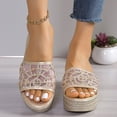 thumbnail image 3 of IUJSOY Sandales à Plateforme de Mode pour Femmes, Mules Compensées à Paillettes avec Bande en Maille, Bout Ouvert, à Enfiler, 3 of 5