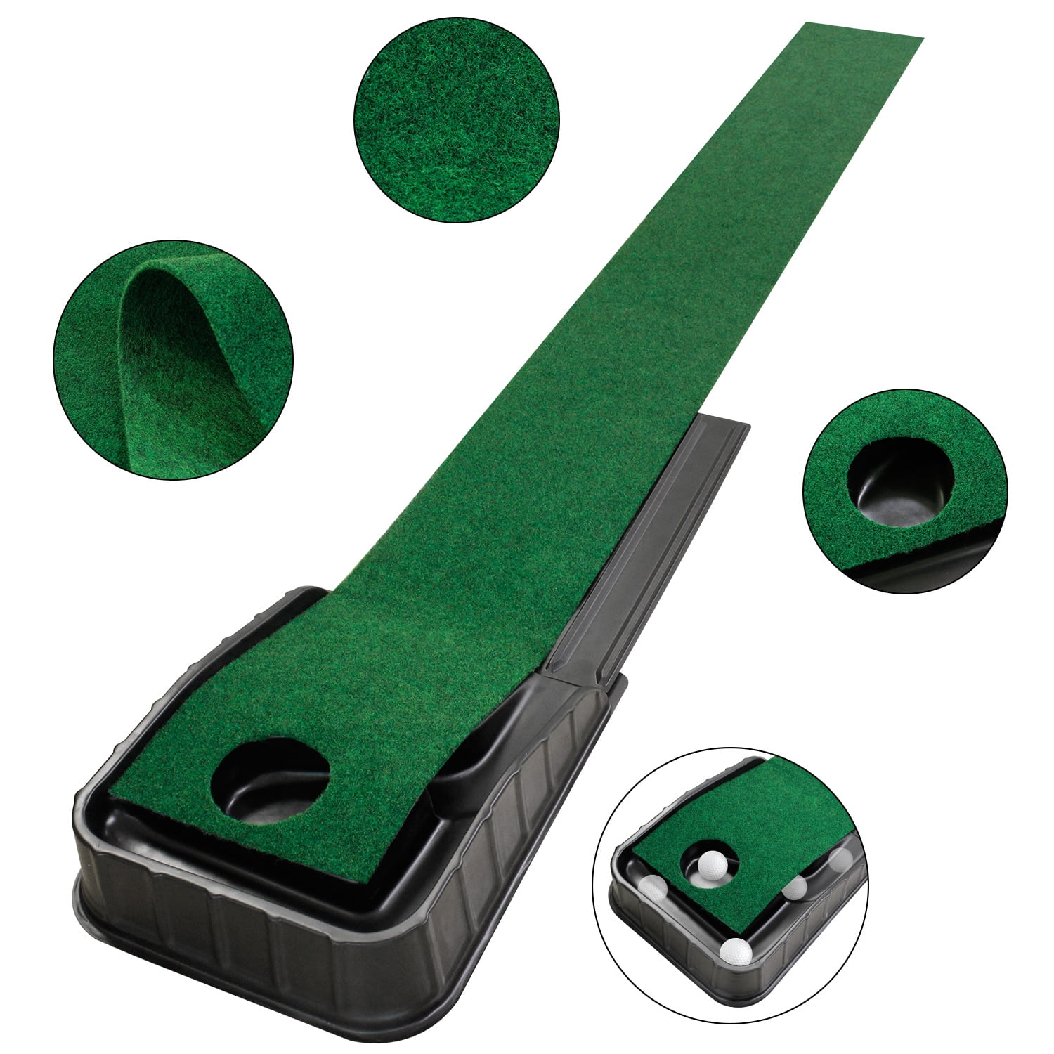 Crestgolf Golf Putting Green Indoor Putting Mat with Auto Ball Return Mini Golf Practice