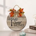 thumbnail image 2 of Eveokoki 11" Home Sweet Home 03 Front Door Sign Funny Wreaths Hanging Wooden Plaque Decoration Round Rustic Wood Farmhouse Porch Decor for Home Front Door Decor, 2 of 5