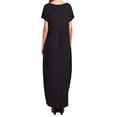 thumbnail image 3 of Vestido largo holgado con cuello en V y bolsillo para mujer, 3 of 4