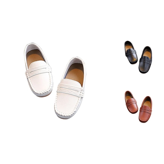VOUZZA Toddler Sneakers Children Solid Casual Shoes Boys Girls Flat Bottom Lightweight Soft Slip On Penny Loafers Kids Footwear