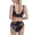 thumbnail image 3 of Daiia Humming Bird printed 2 piece Swimsuit Bikinis for Women High Waisted Racerback Bathing Suits Summer Tummy Control Scoop Neck Swimwear-X-Large, 3 of 8