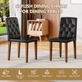 thumbnail image 3 of TesNus Dining Chairs Set of 4, 35" Height Black PU Leather Tufted Back Upholstered Chairs with Walnut Metal Legs for Dining Room Kitchen, 3 of 8