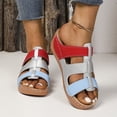 thumbnail image 4 of Roncen Women's Platform Sandals - Two-Tone Slide with Contrast Stitching & Cross-Strap Design, Adjustable Ankle Strap & Chunky Wedge, 4 of 9