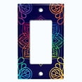 thumbnail image 5 of Metal Light Switch Plate Cover Rainbow Mandala Flower Tile Pattern Black MDL103, 5 of 13