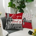 thumbnail image 4 of Valentine''s Day Pillow Covers 16 x 16 Inch Set of 4, Valentines Decor Polka Dots Red Hearts Love Buffalo Plaid Bowknot Decorative Pillowcases for Home Sofa Couch Cushion Decoration G442-16, 4 of 6