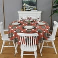 thumbnail image 2 of Red Hedgehog Pattern Round Tablecloth 60"x60",Wrinkle Wipeable Table Cloth for Kitchen Dining Room Picnic Patio Party, 2 of 6