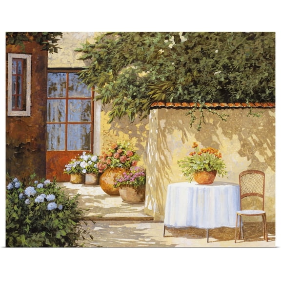 Great BIG Canvas | Rolled Guido Borelli Poster Print entitled Muretto E Tavolo