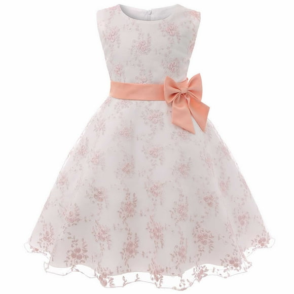 B91xZ Girl's Summer Dresses Printed Casual Party Twirly Dress for Kids,A 9-10 Years
