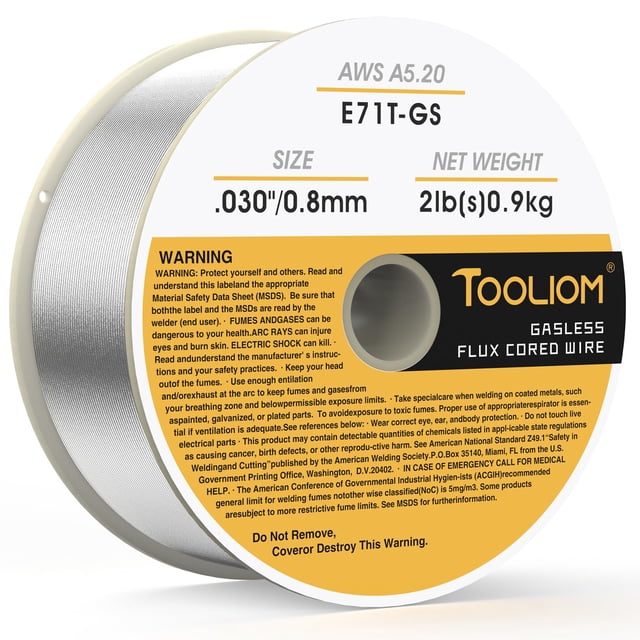 Alambre de soldadura TOOLIOM E71T-GS Flux Core Carbon Steel 1 kg