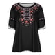 thumbnail image 4 of Moda mujer verano sexy cuello redondo impreso regular mujeres manga corta top Fridja zx2857, 4 of 5