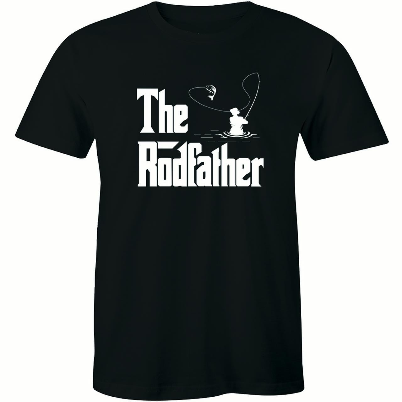 Mens Funny Fishing T-Shirt Rod Father Fathers Day Dad Fish Reel The Rodfather
