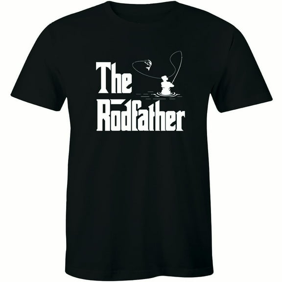 The Rodfather Pun Parody Fishing Fisherman Humor Funny Joke Mens T-Shirt
