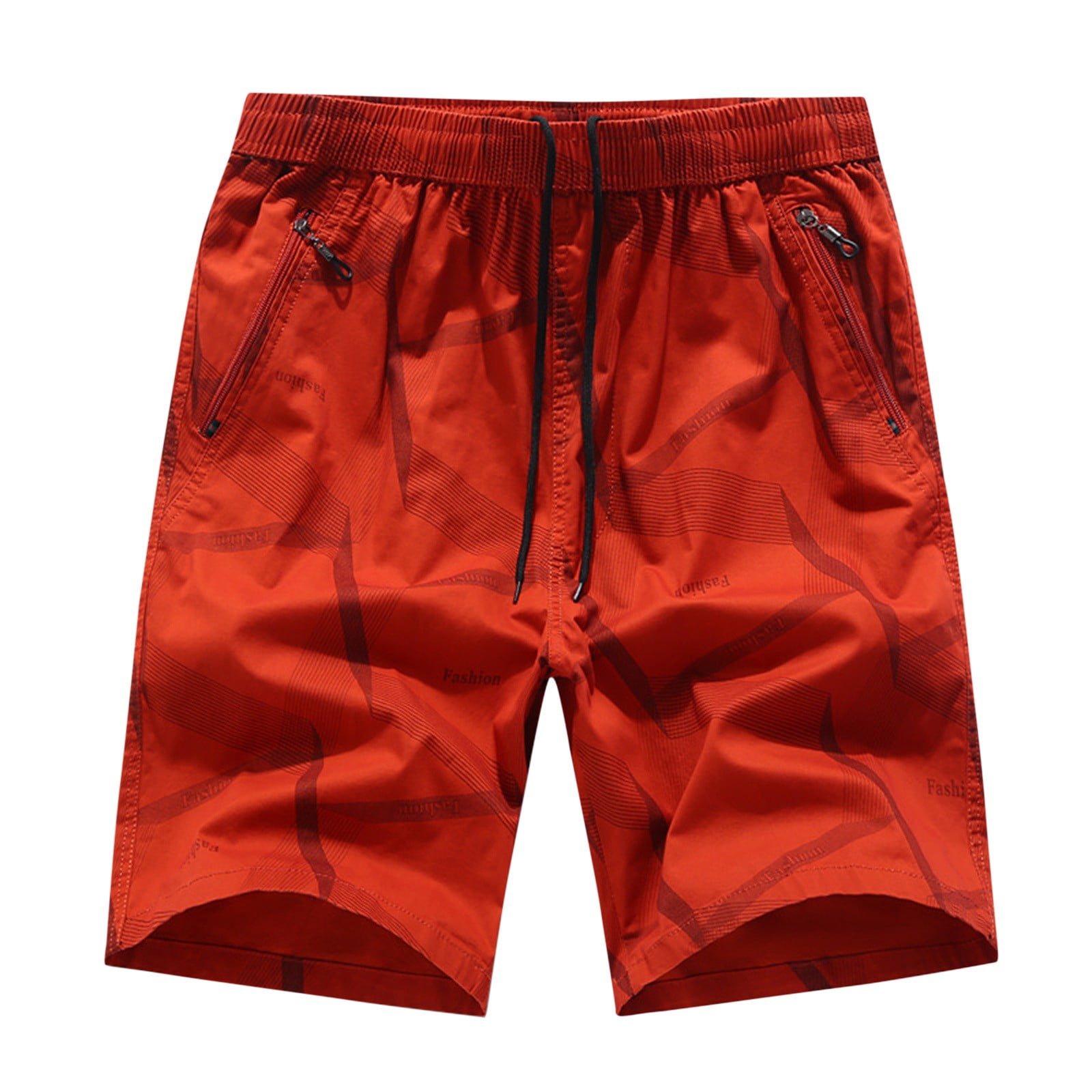 Aayomet Mens Workout Shorts Casual Loose Plus Size Patchwork Overalls Shorts Pants (Red, L)