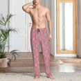 thumbnail image 2 of Logiee Pastel Christmas Trees on Pink Print Pajama Pants for Men,Men’s Pajama Bottoms,Mens PJ Pants with Pockets & Button Fly-Small, 2 of 6