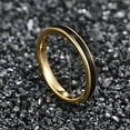 thumbnail image 3 of Gold Tungsten Black Enamel Inlay Polished Edge Comfort Fit Ring for Women, 3 of 3