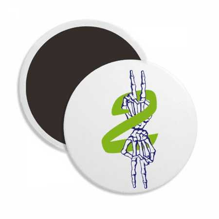 

Finger Bone Victory Celebration Round Ceracs Fridge Magnet Keepsake Decoration