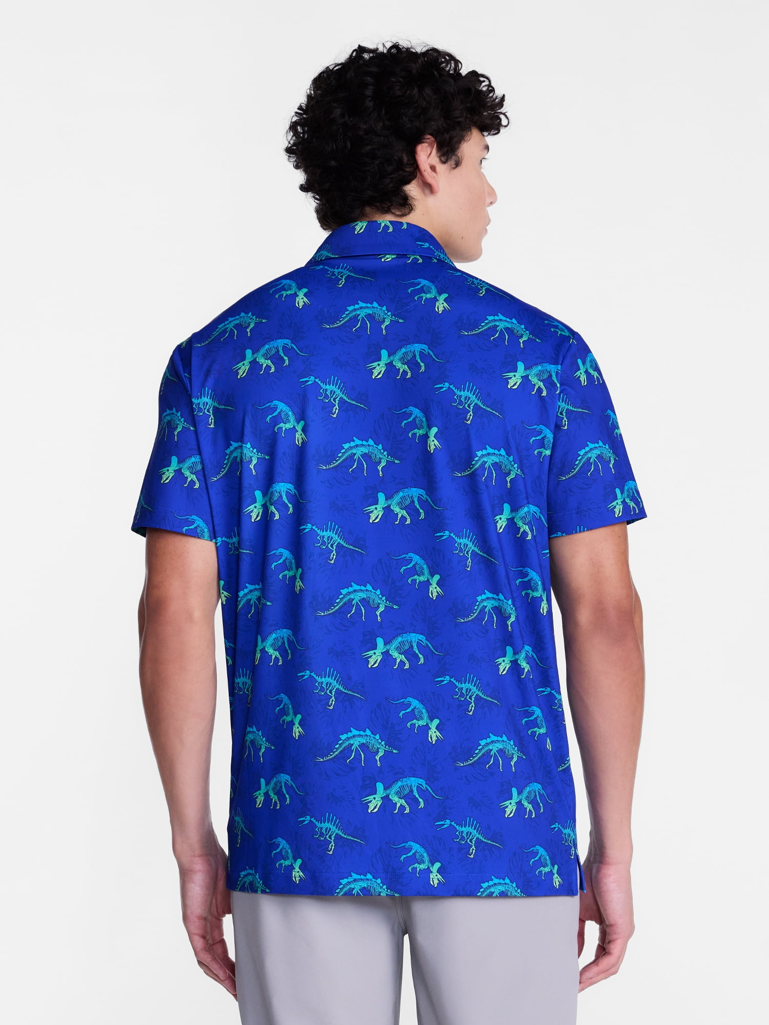 Birdie Bound Men's and Big Men's Jurassic Ombre Print Golf Polo Shirt, Sizes XS-4XLT