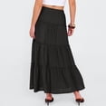 thumbnail image 4 of LWavelet Women Eyelet Embroidery Tiered Maxi Skirt Elastic High Waist Casual Summer Long Skirt Black 2XL, 4 of 4