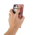 thumbnail image 3 of Wallet Back Case for Samsung Galaxy S22 Ultra with Wrist Strap, Stylish Magnetic Card Holder Finger Ring Kickstand PU Leather Lanyard Shockproof Slim Phone Case for Samsung Galaxy S22 Ultra, Pink, 3 of 7